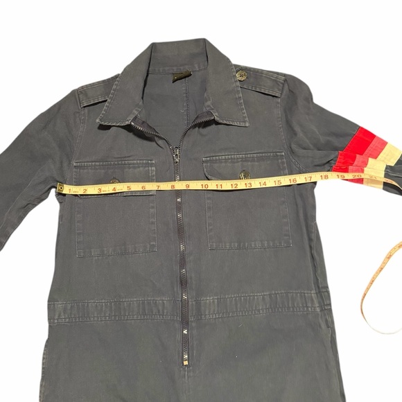 Possibly Vintage Coveralls Jumpsuit Red and Yellow Stripe Accents Size XS Retro - Picture 6 of 8